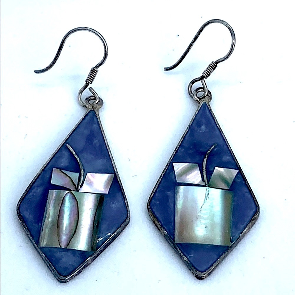 Alpaca
Vtg Alpaca Mexico silver abalone inlay